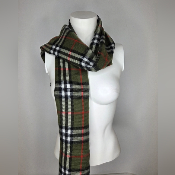 wool touch Accessories - Plaid Green and Black Scarf